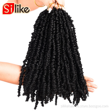 Top Quality 18 inch 24 strands Pre Twisted Passion Twist Crochet Hair Pre-looped Fluffy Crochet Braid Hair Ombre Synthetic Braid